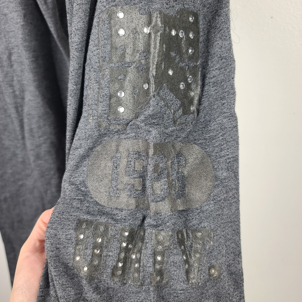 Vtg Y2K 2000 VS Pink 1986 University Gray Rhinestone Loungepants Sweatpants XS - Picture 10 of 16